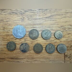 Lot of 9 Hong Kong Queen Elizabeth II Coins‎ 1950 1960 1970 Antique Actual Coins